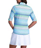 IBKUL Ruched Elbow Sleeve Polo Susan Seafoam