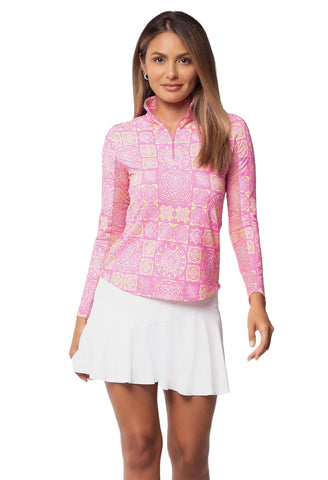 IBKUL Mock Long Sleeve Colette Pink (Only S left)