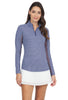 IBKUL Mock Long Sleeve Mini Check Navy (Only S left)