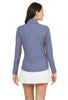IBKUL Mock Long Sleeve Mini Check Navy (Only S left)