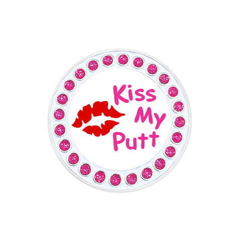 Navika Glitzy Hat Clip/Marker Kiss My Putt