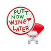 Navika Glitzy Hat Clip/Marker Putt Now Wine Later