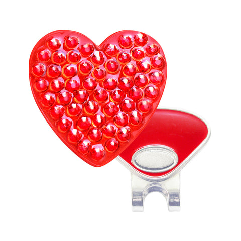 Navika Glitzy Hat Clip/Marker Red Heart