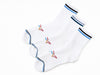 Greg Norman Mens Socks Mid Crew White W/Stripe (3 Pack)