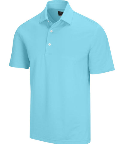 Turquoise polo shirt on a white background