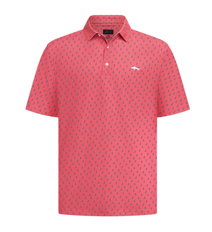 Greg Norman Mens Polo Paradise Coral