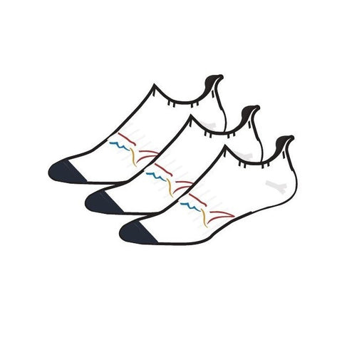 Greg Norman Mens Socks No Show White (3 Pack)