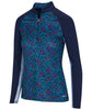 Greg Norman 1/4 Zip Mock Paisley Navy