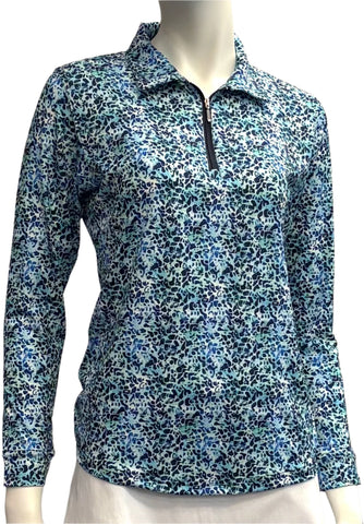 Corsican Polo Long Sleeve Seascape GHZ