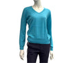 Green Lamb V-Neck Sweater Cobalt