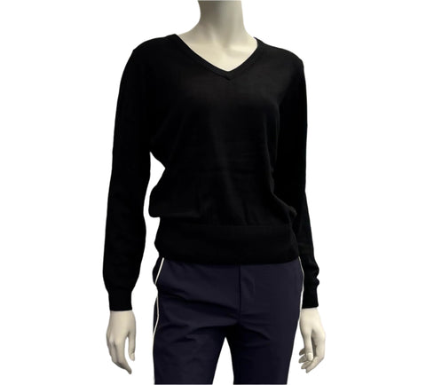 Green Lamb V-Neck Sweater Black
