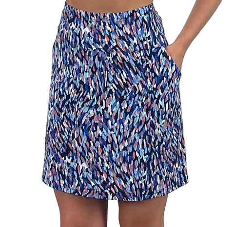 Multicolored patterned skirt on a white background