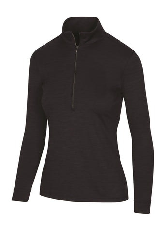 Greg Norman 1/2 Zip Mock Utility Black Heather