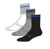 Greg Norman Mens Socks Mid Crew Assorted W/Stripe (3 Pack)