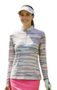 Woman in golf attire on a golf course