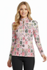 Jamie Sadock Polo Long Sleeve Solar Hearts Pink - blonde model