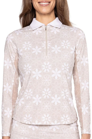 Golftini Long Sleeve Polo Cool Girl Sandbar