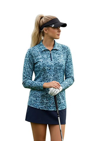 Corsican Polo Long Sleeve Seascape GHZ (Only S left)
