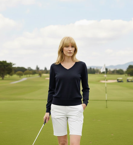 Green Lamb V-Neck Sweater Dark Navy (Only AU12 left)