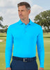 IBKUL Mens Polo Long Sleeve Turquoise (Only XXL left)